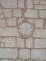 France, Dordogne, Perigueux, Abbaye de Chancelade, Eglise, Croix en peinture